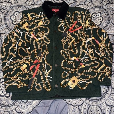 Supreme Chains Quilted Jacked Dark Green FW20 Size Medium 