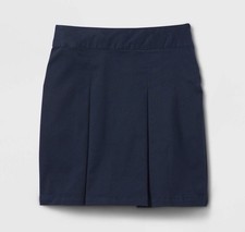 Girls' Pleated Twill Uniform Skort - Cat Jack Blue 18 Plus: