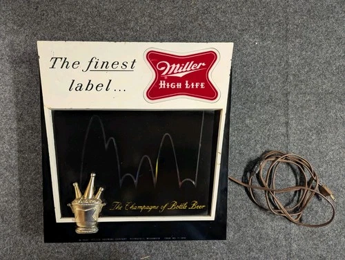 Vintage 1960 Miller High Life Beer Bouncing Ball Lighted Motion Sign Clock