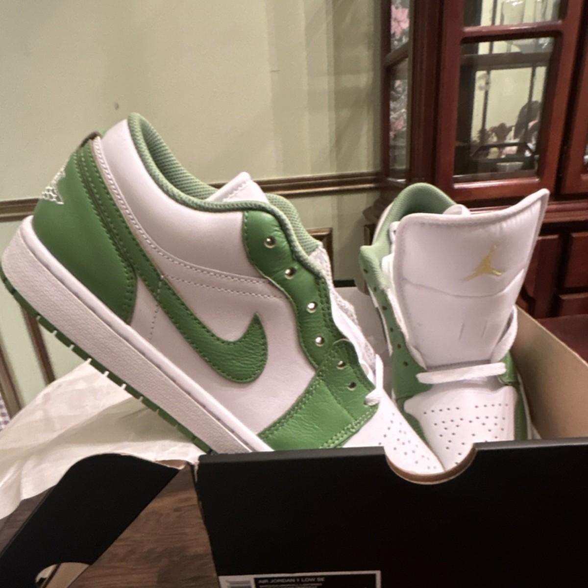 Jordan Air Jordan 1 Low SE Green Toe 2021 Green White Low Top