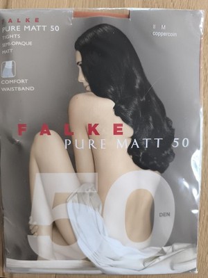 Damenstrumpfhose Falke Pure Natt 50 Gr.M Coppercoin Neupreis 25 