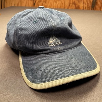 Vintage 90s Nike ACG Logo Hat Strapback All Condition Gear Outdoor Hike Blue