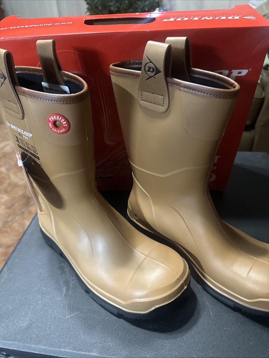 Dunlop Unisex Brown Waterproof Steel Toe Work Boots Men\'s Size 7 Woman\'s Size 9 DUNLOP Unisex Purofort RigPRO Full Safety 10 in. Steel Toe  main image 4