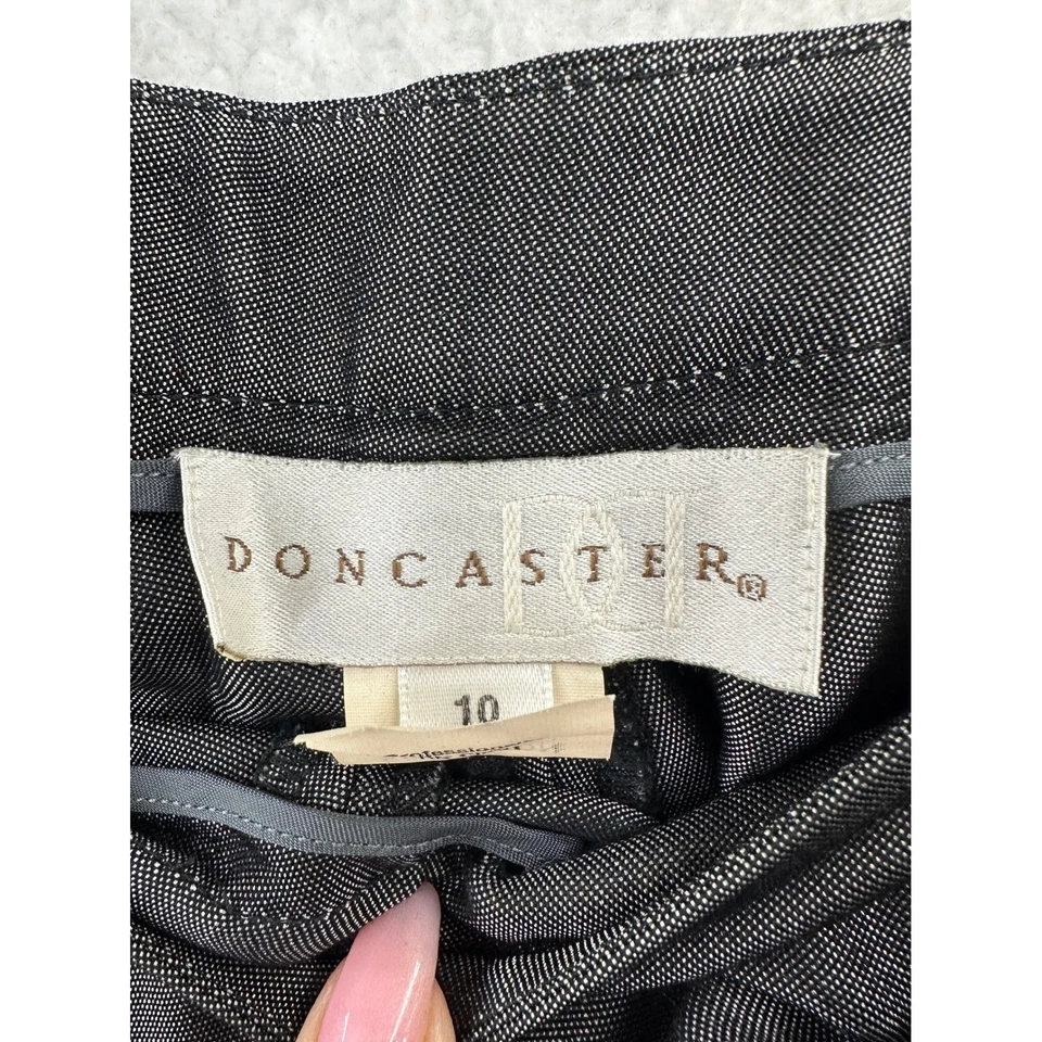 Doncaster Womens Dress Pants Size 10 Rayon Silk Gray Herringbone Career - Image 3 of 4