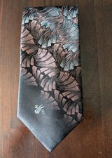 Don Loper Beverly Hills Mens Abstract Silk Blend Tie Grey Red Geometric USA Made