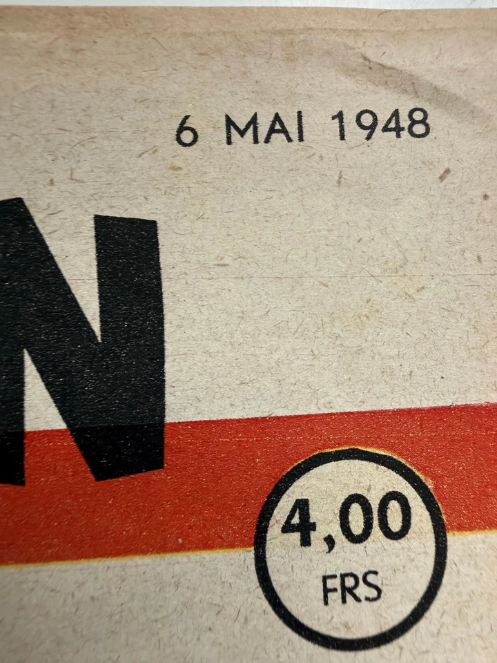 Hergé Journal Tintin 6 Mai 1948 Jo Zette Popol & Virginie Stratonef H.22 RARE - Image 2 of 4