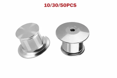 10/30/50pcs Locking Pin Backs Metal Keepers Badge Fastener Tie Tack Lapel Brooch - Image 1 of 3