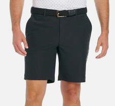 Greg Norman Men s 4-Way Stretch Flat Front Lightweight Short, Black, Size- 30