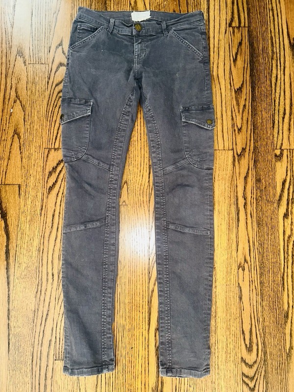 Women’s CURRENT/ELLIOTT Skinny Stretch Cargo Pants Olive Green Size 27