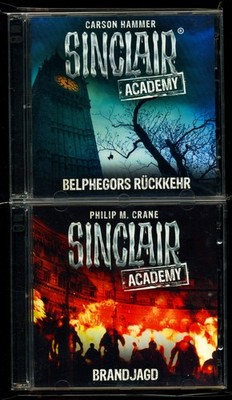 2 HÖRBÜCHER CRANE & HAMMER JOHN SINCLAIR ACADEMY Brandjagd+Belphegor 4 CDs S.GUT