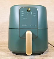 Beautiful 3 qt Digital Air Fryer 1300W Green, Non-Stick Basket, Timer