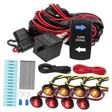 UTV Turn Signal Kit with Turn Signal Rocker Switch, ATV Street Blue Backlight