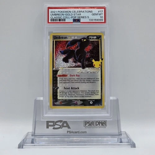 2021 Pokemon Celebrations Classic Coll Pop Series 5 #17 Umbreon Gold Star PSA 10