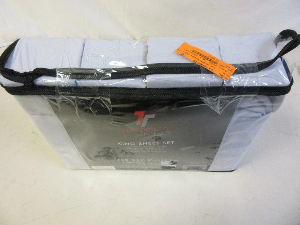 Juego de sábanas de bolsillo extra profundo de microfibra Tribeca Living lavanda púrpura tamaño king Foto 4 de 4