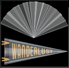 24 Pcs Protective Sleeves for Pennants Display 12" X 30" Pennant Holder Top Load