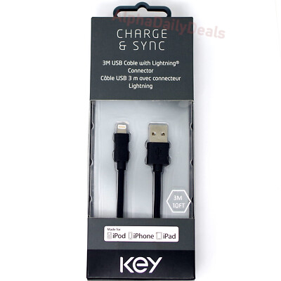 KEY MFi Certified Lightning USB Charger Sync Cable iPhone 13 12 11 X XR 8 Long