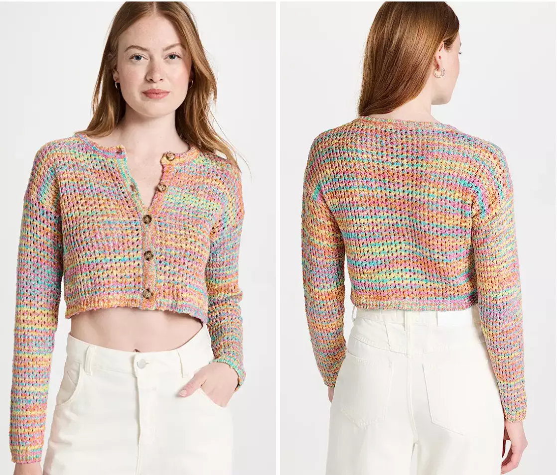 Multicolor cropped sweater cheap