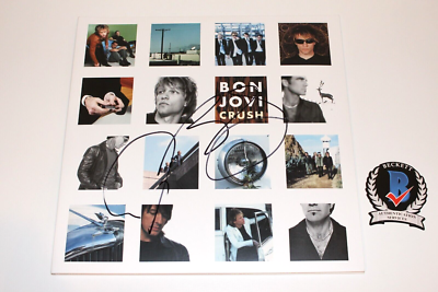 BON JOVI CRUSH 750万枚記念プレート JON BON JOVI SIGNED 'CRUSH' ALBUM VINYL RECORD BECKETT COA IT'S MY