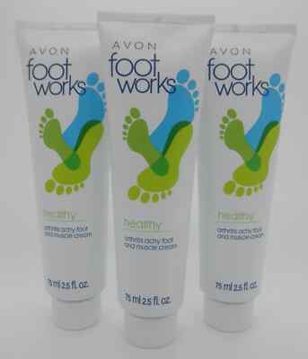 AVON Footworks Foot Works Healthy Arthritis Achy Foot and Muscle Cream, Lot of 3
