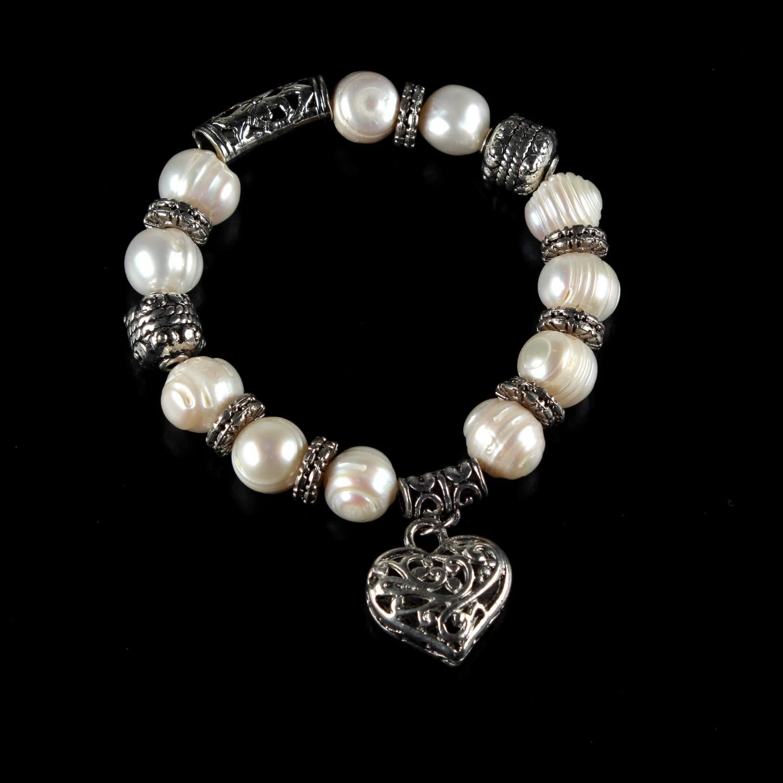 OFF WHITE Bracciale di perle d'acqua dolce autentiche fatte a mano barocco bianco sporco regalo artigianale