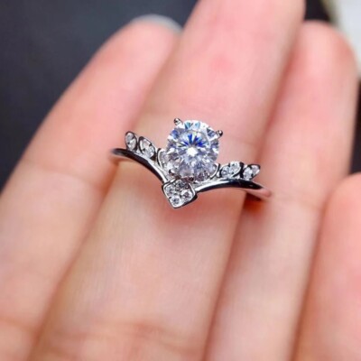 2 Ct Round Cut Diamond Solitaire Engagement Wedding Ring 14K White Gold ...
