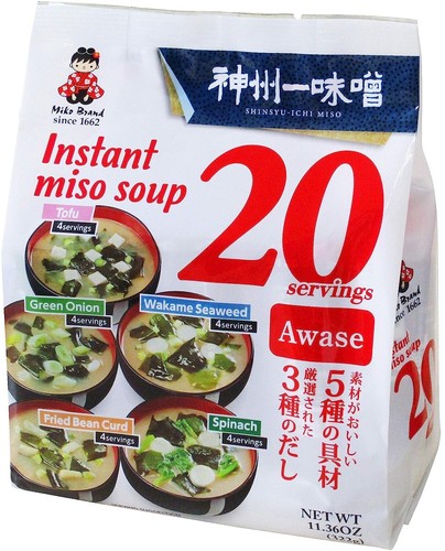 Miko Brand Miso Soup 20 Piece Value Pack Awase 11.36 Ounce Pack of 1 - Picture 2 of 7