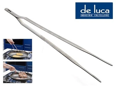 PINZA CHEF DA CUCINA PER ALIMENTI A MOLLA IN ACCIAIO INOX CM 32 " DE LUCA "