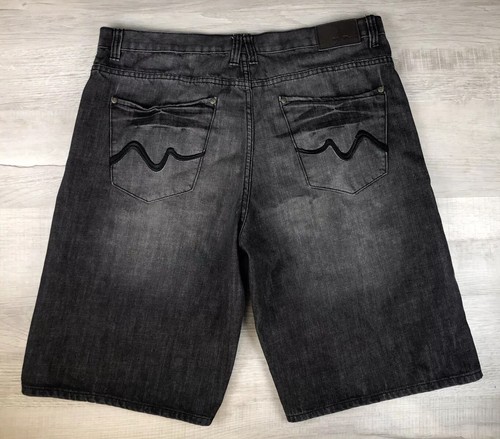 PJ Mark Jean Shorts Faded Black Denim Vintage Y2K 100% Cotton Men 44 (Actual 42) - Picture 3 of 22