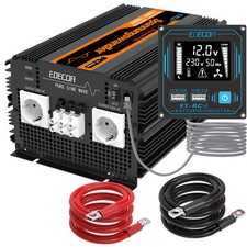 EDECOA Inverter 3500W Convertitore Onda Sinusoidale Pura 12V 220V USB LCD