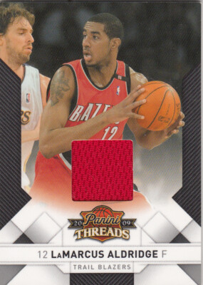 LaMarcus Aldridge 2009 Panini Threads Game Worn Swatch #d 16/100 Trail Blazers