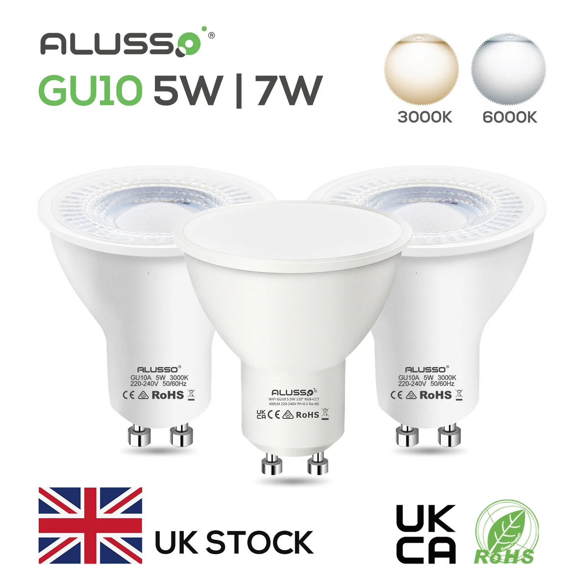 4x 10x GU10 LED Light Bulbs 5w 7w lamps Cool White Warm White