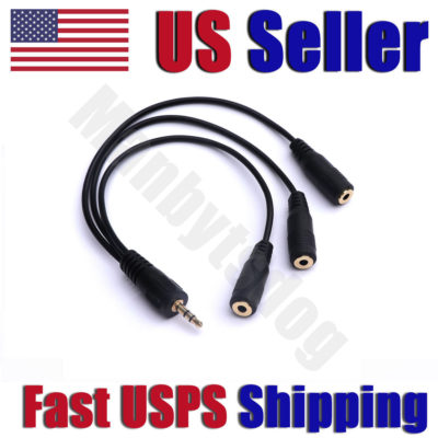 3.5mm 3 Way Headphone Spitter 1M to 3F 3-Way Splitter US Seller! BEST PRICE! ANI