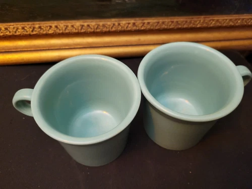 Fiestaware coffee mugs, Sea Mist. Set Of Two. 1991-2005
