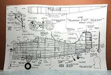 GRUMMAN WILDCAT F4F-4 BALSA FREE FLIGHT MODEL AIRPLANE PLANS 19" WINGSPAN