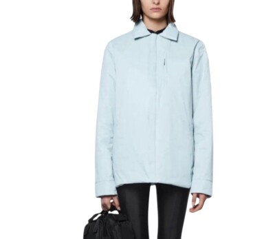 Rains New NWT Sky Blue Fuse Overshirt Size Small