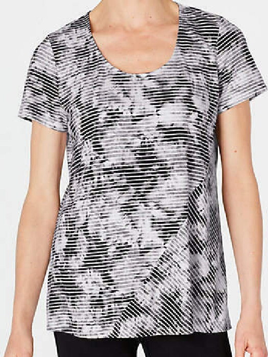 Pure Jill Tie-Dye Stripes Tee 4X NWT $79 black tie dye CLEARANCE