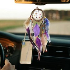 Mini Dream Catcher for Car Rear View Mirror Small Purple Dreamcatchers Boho