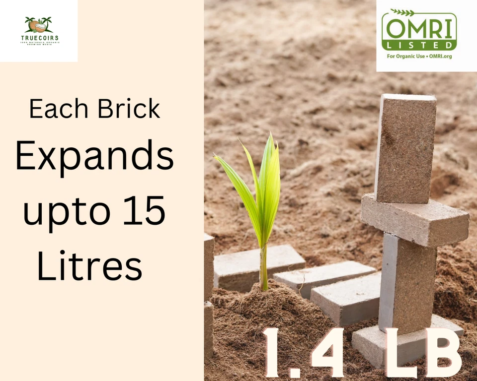 Medios de cultivo orgánicos de fibra de coco ladrillo de coco para macetas de 10 lb/1,4 lb Foto 3 de 4