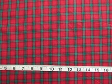 1 yd 100 Cotton Fabric Red, Green Black Plaid