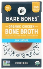 BARE BONES Organic Low Sodium Chicken Bone Broth 16 oz