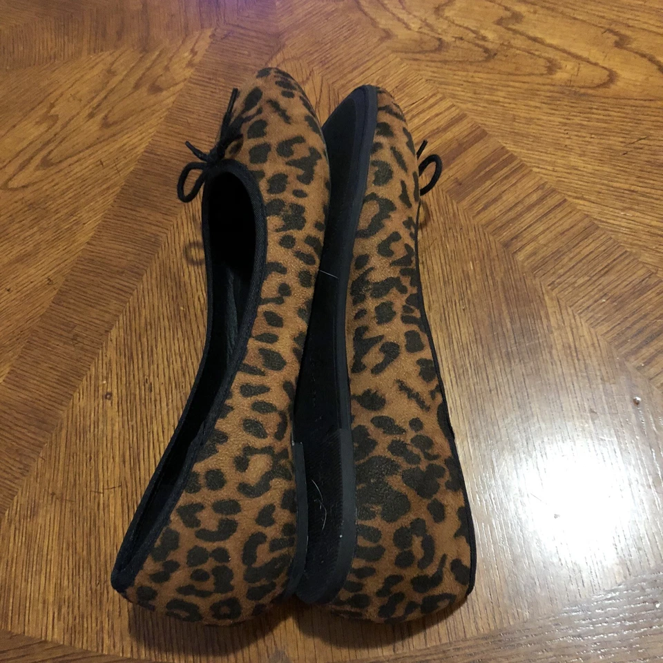 Pisos de ballet French Connection talla 10 Diana veganos gamuza marrón leopardo nuevos Foto 4 de 4