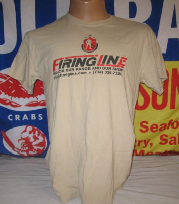 FIRING LINE Indoor Gun Range Shop T Shirt Men's Large Westland MICHIGAN NRA