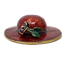 Vintage Trinket Box RED HAT SOCIETY LADY HAT