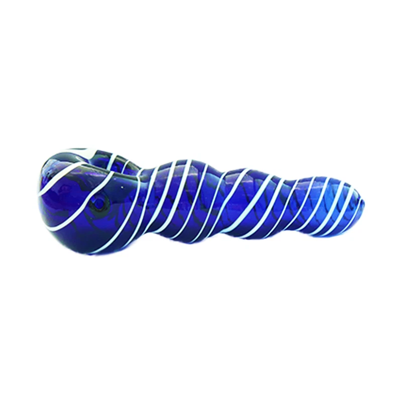 Pipa para fumar tabaco de vidrio de 4,3" de grosor coleccionable hecha a mano preciosas pipas de tazón Foto 4 de 4