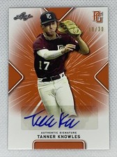2021 LEAF PERFECT GAME AUTO TANNER KNOWLES ORANGE PAPER 18/30