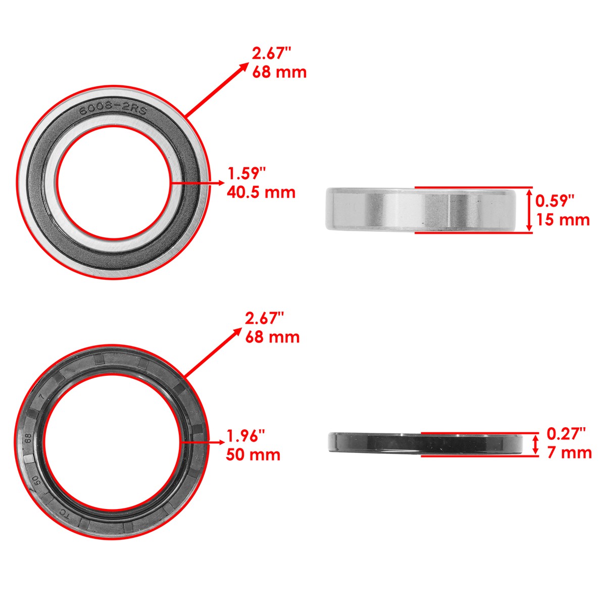 Rear Axle Hub Repair Kit for Suzuki LT-Z400 LTZ400 LTZ400Z