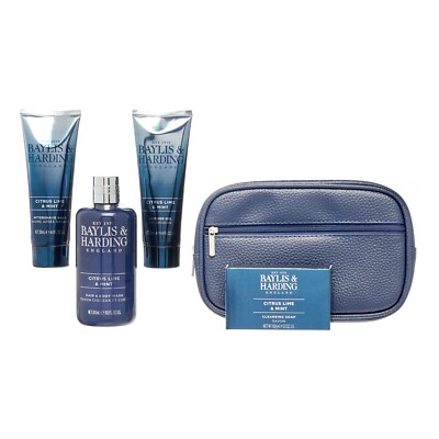 New  Baylis & Harding Toiletry Gift Set or Men, Citrus Lime & Mint Nice Gift 