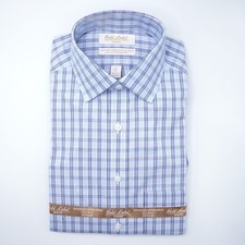 Roundtree Yorke Gold Label Dress Shirt 14.5-32 SLIM FIT Blue Non-Iron NWT