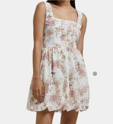 pink floral dress river island River Island shoulder pad floral midi dress in pink