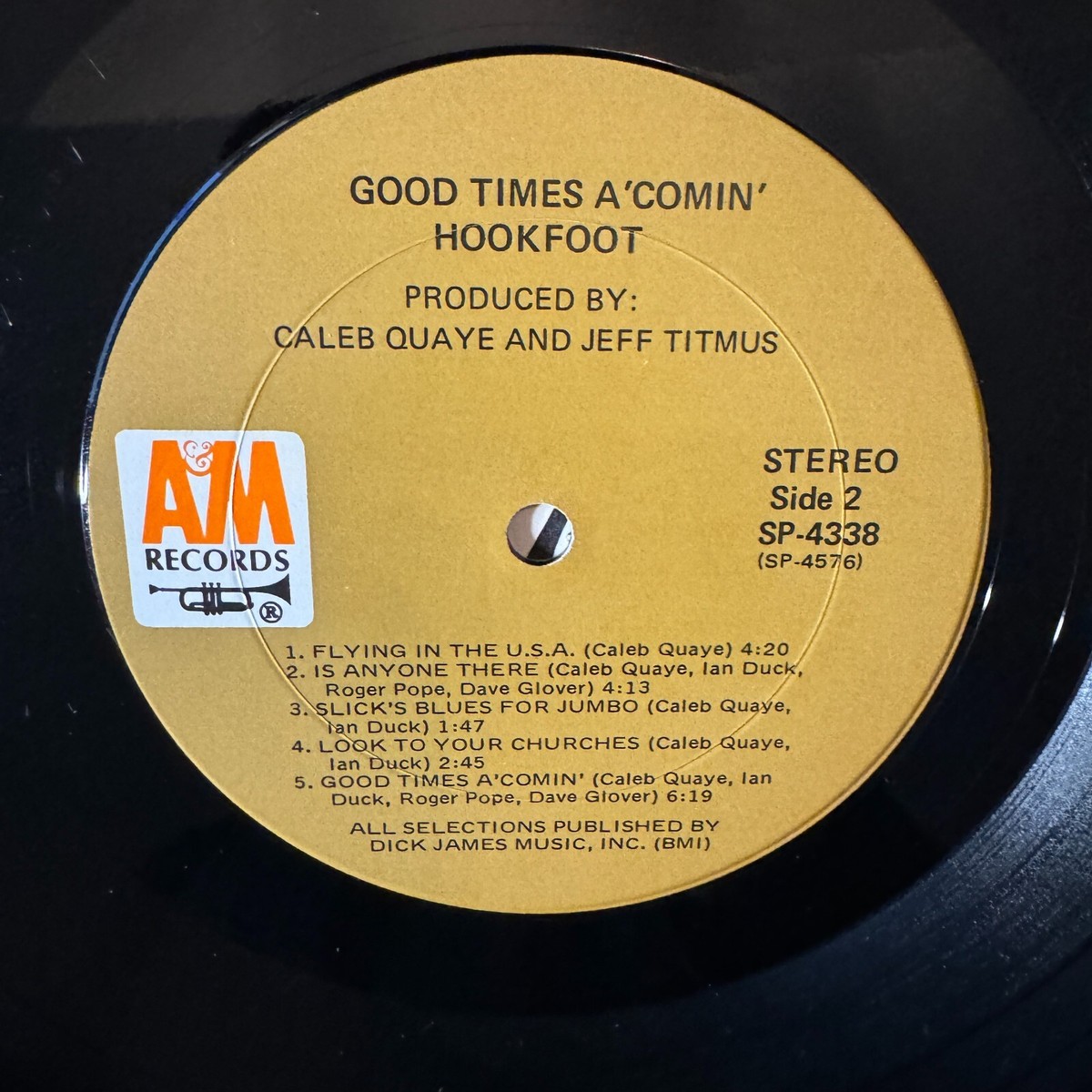 Hookfoot – Good Times A' Comin' Vinyl LP - 1972 - A&M Records SP